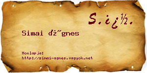 Simai Ágnes névjegykártya